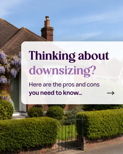 We’ve broken down the pros and cons so you can make the right decision💜 #downsizing #sellyourhome #purplebricks #hometips