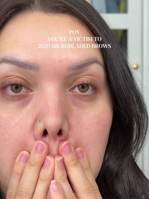 I just know my brows are over-tweezed 😂 #microblading #brows #beautyhacks #Lifestyle #fyp 