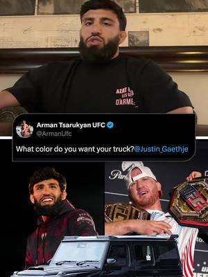 "Of course. I just checked what color he wants... I'm competing on July 18 in St. Louis, and after that, I'm going to bring him a truck." Arman Tsarukyan is keeping his word to Justin Gaethje 🤝🛻 #HelwaniShow #UFCWhiteHouse