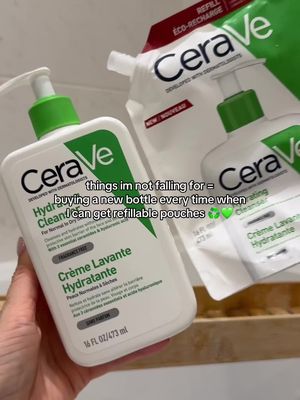 me 🤝 refill pouches #skincare #cerave #ceravecleanser 