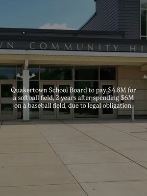 What are your thoughts?  The issue comes more than two years after the district spent over $6 million on a baseball/multipurpose field. While the boys’ team has a modern field on campus, the softball team has not had a home field on school grounds for more than a decade and has been using the Richland Area Softball Association complex for home games. With limited legal options remaining, the school board voted 7-1 in favor of the $4.8 million plan. Board members said cheaper alternatives could cost more over time because of flooding concerns and heavy use from multiple teams. Board member Rebecca Merola said the district is required to provide equitable facilities for male and female athletes, calling it both a legal obligation and the right thing to do. Board President David O’Donnell voted against the proposal, calling the project irresponsible amid the district’s $8.8 million budget deficit. Other board members acknowledged the cost but said the district created the issue and now must fix it. Some also argued that keeping student-athletes on district property would improve school pride and help Quakertown compete with private and charter schools. - Follow for more local news + check @towns_of for more local events  #buckscounty #buckscountypa #panews #phillysuburbs #pennsylvania 