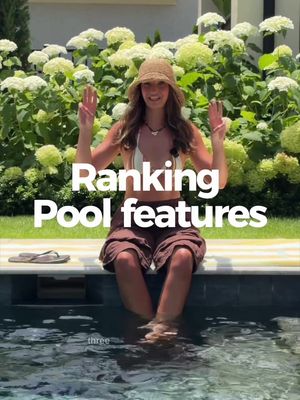 Ranking our pool features 3 summers after we built it ✨  #pooltok #backyardpool #pooldesign #poolideas 
