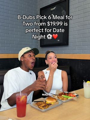 Watching the tournament at @Buffalo Wild Wings with the Pick 6 Meal for Two, made this the perfect date! ❤️#BWWPartner #desandnaz #couples #relationshipgoals  Disclaimer: Items depicted may not be a part of the base pricing tier. Pricing may vary by region. Lim. time only. Menu items may vary by loc. Price may be higher in AK, CA, HI, NY, OR & WA markets. Tax & fees (inc. service) extra. May not be combined with any other discounts or offers. TM & © 2026 Buffalo Wild Wings, Inc.