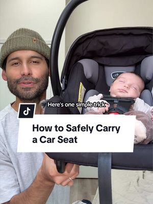 How to safely carry a car seat 👶🏽🍼 (30s Tips for First Time Dads) #newborn #dadtok #newdad #newmom #firsttimeparents 