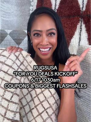 Today 6/17 @1030am is our 1 DAY ONLY “FOR YOU DEALS” plus coupons and biggest flash sales. From 1030am ONLY TODAY JUNE 17. #RUGUSA #foryoudeals #megasale #interiordesign #FYP 