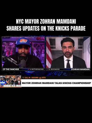 NYC Mayor Zohran Mamdani joins Knicks Fan TV to share updates on the Knicks Ticker Tape Parade. Important notes include: - Viewing gates open at 6am for screening - Parade starts at 10am, early arrival suggested - No bag, no umbrellas