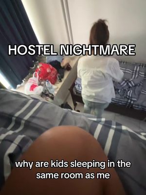 Not the booger on the floor 😭 I didn’t sign up to sleep with kids 🤦‍♀️ #fail #nightmare #hostellife #hostellifeisnoteasy #wtf 