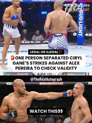🚨 One person separated Ciryl Gane's strikes against Alex Pereira into legal and illegal ones. What do you think? #sportsmedia #MMA #UFC #sports
