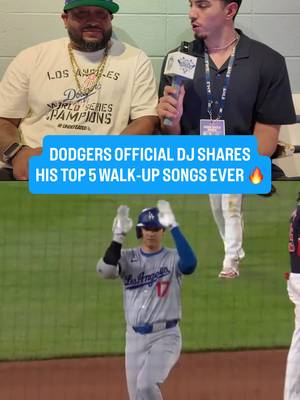 The Dodgers official DJ @therealdjsevere names his top 5 walk-up songs ever 🔥 1. Andre Ethier - Tres Delinquentes  2. Kiké Hernández - La Leche Materna 3. Shohei Ohtani - Feeling Good 4. Freddie Freeman - Baila Conmigo 5. Adrian Gonzalez - El Mariachi Loco Agree with his list?