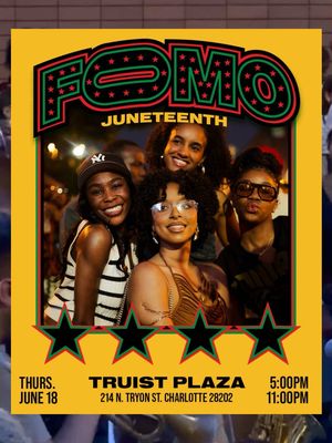 FOMO is back for Juneteenth at Truist Plaza TONIGHT!!! Free entry, activations, surprises and all kinds of fun stuff. After parties at the bars right next door after. 💗  #charlotte #thingstodo #wheretogo #parties #fomo 