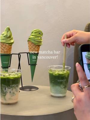 new matcha bar opening in vancouver ‼️🍵👀🌟 one of my favourite matcha brands @emeri is opening along main street on june 20th! 🥳 last year they held weekend pop ups & now they’ll have their own permanent location!  they have a wide range of different matcha & hojicha with different tasting profiles, so it’s great for any tea lover to discover your favourite! + they now have matcha soft serve, just in time for summer 😎 my favourites are the roku matcha + dairy milk & their twist matcha soft serve! go check them out! 📍2833 main street, vancouver bc! (thank you josephine & justin for inviting me to preview the space before opening! 🤍)  #matcha #vancouvercafe #vancouverfoodie #enjoyemeri