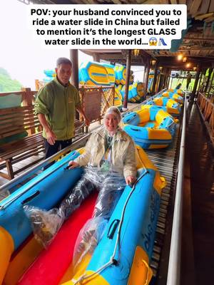 Who would you ride this with?! 😳🎢 details👇 🇨🇳 Hidden in the mountains of Hangzhou, China, is one of the craziest water slides you’ll ever see… 💎 The water slide at OMG Heartbeat Park is the longest glass water slide in the world and sends you racing down the mountain, through the forest, and next to cliffs with nothing but transparent glass between you and the valley below. 😅 Would you be brave enough to try it?  🤗 Tag someone who would ride this with you! #china  #bucketlisttravel #waterslide  
