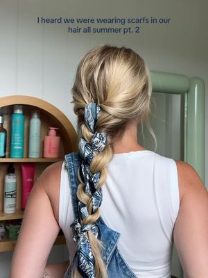 I’ve been obsessed with scarfs lately 🌾 Should I post more scarf hairstyles?? #summerhairstyles #summerhair #scarfhairstyles #braidedhairstyle #updohairstyle @Kérastase 
