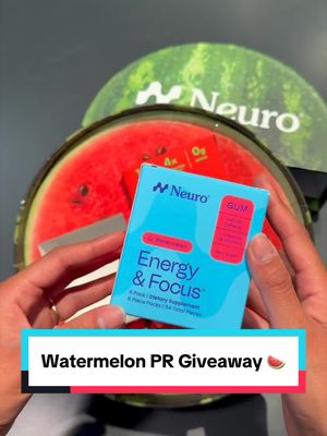 🎉🍉Watermelon giveaway!! 🎉🍉 We are choosing 3 lucky winners to win a Watermelon PR box with our newest limited edition Energy & Focus Watermelon gum AND @Waterboy Watermelon Daily Hydration to keep you energized and hydrated all summer 🤝 HOW TO ENTER: ⚡ Like this post ⚡️ Follow @neurogum & @waterboy ⚡Tag the friend you'll be calling for every summer activity in the comments Giveaway ends Thursday 6/25 at 11:59pm PST. Winners will be contacted via DM from our verified account. U.S. only. This giveaway is not affiliated with or sponsored by TikTok. #dealsforyoudays #watermelon #caffeine #giveaway 