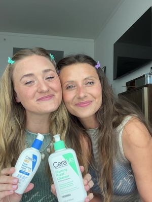 A little Y2K nostalgia, a lot of sister memories, and GOATed 2-step skin care routine we've been reaching for since the early days. Thanks to @CeraVe for coming along for the ride. 💙 #ad