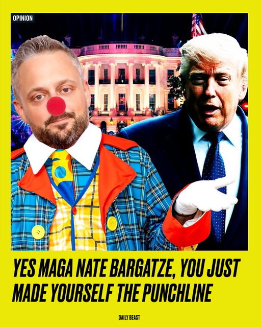 Everybody loves Nate Bargatze. Hell, I love Nate Bargatze, writes @michaelianblack. The clean-cut comic has built an empire on his dumb, everyman persona. He’s currently the #1 highest-grossing touring comedian. He’s hosted SNL. He just released his first movie (which, admittedly, tanked), and is a favorite of stand-up fans on both sides of the political aisle. Bargatze himself had shied away from discussing his politics, or any politics, in public, telling Vanity Fair in 2021 that, “politics have got into everything. Comedians, movies, television. So why do you need me to do it? I don’t have a college education. I almost didn’t graduate high school… You should never vote for something I tell you to do.” Hey, fair enough. Bargatze understands that his fans don’t need him to try to weigh in on policy. We’ve got funnier people to do that – like JD Vance. So it was a surprise to a lot of fans when he showed up at last week’s White House UFC lameapalooza. He’s now facing criticism for attending the event and appearing to buddy up with members of the administration, even posing for pictures with Secretary of Roadkill, Robert F. Kennedy Jr. Read the full story at the link in bio. ___________________ Photo Illustration by @eric.s.faison/The Daily Beast/Getty  #NateBargatze #Trump #UFC #Freedom250  