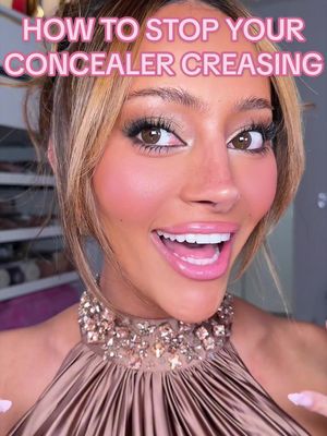 how to stop concealer from creasing 👀 easily my most requested makeup video 💕 i got you!!! #concealerhack #concealertutorial #concealertips #makeupforbeginners #makeuphacks 