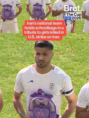 Iran’s national soccer team honored schoolgirls killed in a strike on an elementary school before a friendly against Nigeria in Antalya, Türkiye, on March 27, 2026. The players wore black armbands and held pink and purple schoolbags during the national anthem as a symbolic tribute to the victims. Iranian officials said the gesture showed solidarity with those killed in the February 28 attack, which struck a school in southern Iran on the first day of joint U.S.-Israeli military operations.  #iran #worldcup #iranteam