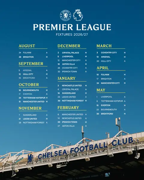 Revealing our 2026/27 Premier League fixtures! 🔵🗓️ #CFC #ChelseaFC 
