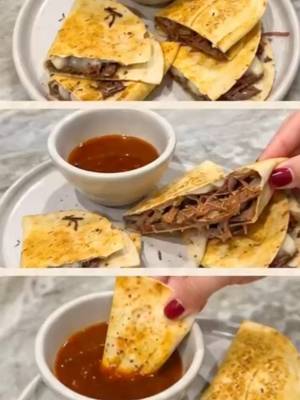 Birria Quesadillas  These Birria Quesadillas are crispy, cheesy, packed with flavor, and so easy to make! 🤤🔥 Recipe at the end of the reel. Slow-cooked birria + melty cheese + a toasted low-carb tortilla = the perfect dinner. And don’t skip dipping them in that rich consommé… it’s the best part! 😍 ✨ Save this recipe for later #DinnerIdeas #quessidilla #quickdinnerideas #budgetmeals #easydinnerideas #recipesoftiktok #FoodTok #dinnertime