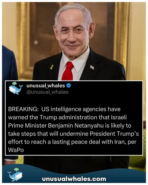BREAKING:  US intelligence agencies have warned the Trump administration that Israeli Prime Minister Benjamin Netanyahu is likely to take steps that will undermine President Trump’s effort to reach a lasting peace deal with Iran, per WaPo BREAKING: US Central Command (CENTCOM) has announced that the US naval blockade of the Strait of Hormuz has officially been lifted. The Supreme Court sides with a Texas man who says it’s not a crime for marijuana users to have guns, per AP Follow @unusual_whales for daily posts about the stock market and crypto📈 NOTE: This post is not financial advice. The stock market is risky, and any trade or investment is expected to have some, or total, loss. Please do research before any trade. Do not use this information for financial decisions. Do not use this, or Unusual Whales’, information for investing. Check terms on site for full terms. APOLOGIES ABOUT THE HASHTAGS⁣⁣⁣⁣⁣⁣:⁣ #stockmarket #housing #epstein #trump #iran