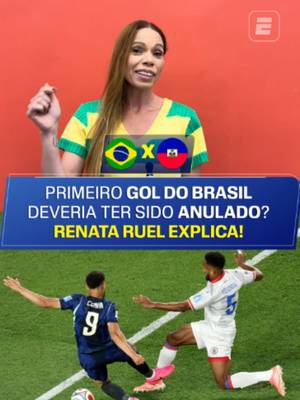 O primeiro gol do Brasil diante do Haiti deveria ter sido anulado? 👀❌ Renata Ruel explicou que Matheus Cunha cometeu falta no lance, o que deveria ter resultado na anulação do gol. Vem entender os detalhes! 👉 Assista a Brasil x Haiti AGORA com transmissão AO VIVO pela CazéTV, disponível sem custo adicional no #DisneyPlus! #ESPN2026 #FIFAWorldCup #tiktokesportes