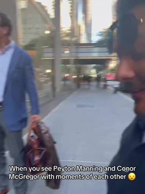 This guy so had a 1 and a trillion moment meeting Conor McGregor and Peyton Manning with moments of each other 😦 (🎥:@mark.Anthonyz) #nfl #mma #UFC #peytonmanning #conormcgregor 