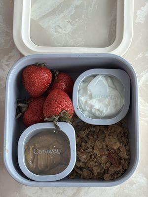 Adult Lunchables > sad desk lunches 🤝 Featuring our NEW and improved Dot & Dash Containers! Perfect for meal prep, workdays, road trips, and those moments when a snack plate somehow becomes lunch. What's in your Adult Lunchable?