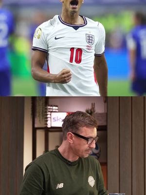 "I was like a Volvo, he's an Aston Martin!" 🚘 Wrighty and Gary have one thing in common... they love Jude's running style 🏃 #theoverlap #worldcup #judebellingham #football
