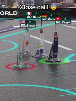 They ALMOST touch!! 😳 #SailGP #sailing #racing 