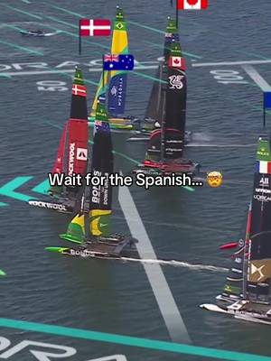 They came out of nowhere! ⛵️💨🇪🇸 #SailGP #sailing #racing 