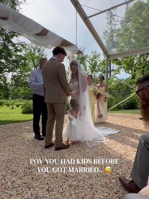 well in her defense she didn’t nap and we had a later ceremony 😂 anyways we got a cute pic of her under my veil #MomsofTikTok #momlife #pregnancy #wedding #married 