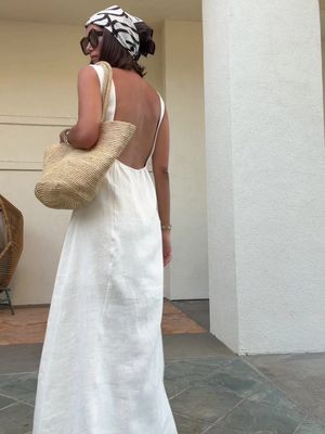 White linen dress for everyday 