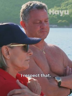 Captain Sandy has a word with the guest on #BelowDeckMed streaming now.