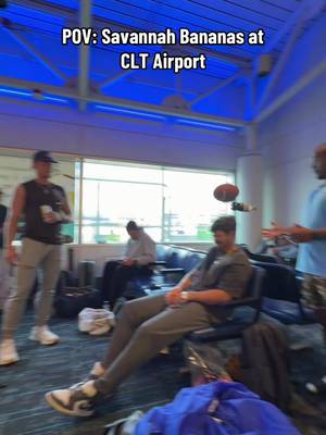 Airport Shenanigans  #fyp #savannahbananas #mustache #trick 