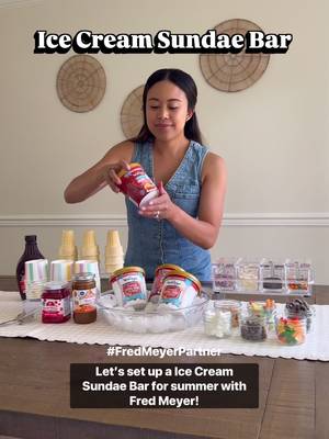 #ad PNW friends - let’s make an Ice Cream Sundae Bar for summer! Whether you’re planning a summer birthday party or an outdoor dinner with friends, an ice cream sundae bar is such a fun touch. You can find Kroger Brand’s Limited Summer Edition Ice Cream Collection now at @fredmeyerstores . I picked up both the Sweet as Cherry Pie Ice Cream and the Seventh Inning Swirl Ice Cream.  Fred Meyer is always my go-to for all my groceries needs. And it was so easy to pick up everything I needed for this ice cream sundae bar, including cones, toppings like marshmallows, chocolate chips, sprinkles, and more! Pick up Kroger Brand’s Limited Edition Summer Ice Cream Collection now at the link in my bio. #FredMeyerPartner #KrogerSummerScoops #FredMeyer