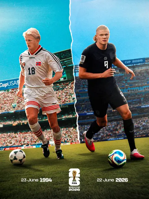 Erling Haaland follows in his father's footsteps and features in a #FIFAWorldCup game in New York New Jersey 🤝 