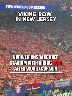 The sea of red keeps rolling through MetLife Stadium. Norway fans completely took over the stands in New Jersey, turning the World Cup atmosphere into what felt like a home match as thousands packed the venue in red. After the team's win, supporters broke into the viral Viking rowing celebration, moving in unison as chants echoed throughout the stadium. For a few minutes, the entire stadium seemed locked into the same rhythm. That's what makes the celebration so hard to ignore.