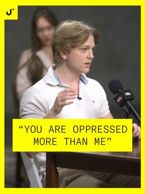 "You are oppressed more than me" Do you think men or women are better leaders? #maga #deanwithers #surrounded #jubilee 
