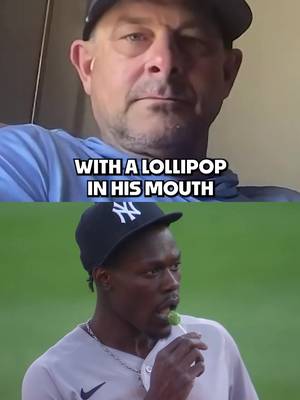 Aaron Boone was pissed off that Jazz Chisholm Jr. played with a lollipop in his mouth. Boone didn't realize it was the second time this season that Jazz did it #yankees #newyork #jazzchisholmjr #baseball #lollipop 