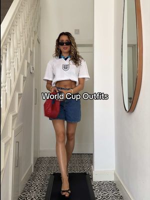 WORLD CUP OUTFIT INSPO for the girlies who want to watch the football in a beer garden but still look cute ⚽️❤️🏴󠁧󠁢󠁥󠁮󠁧󠁿💅🏻 Outfits linked on my LTK (link in my bio) Which is your favourite?  #worldcup2026 #worldcupoutfits #puboutfits 