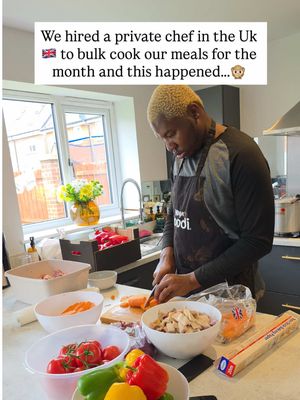 We hired a private chef in the Uk 🇬🇧 to bulk cook our meals for the month and this happened… 👀 Before I could blink, meal after meal was ready. The kitchen was filled with the most amazing aromas, our freezer was stocked, and the stress of figuring out what to cook every day simply disappeared. Tell me, would you ever hire a private chef for your family meals if you could afford it? 👇🍽️ I never realised how much mental load cooking carried until someone else took it off my plate. And the best part? Every single meal was absolutely delicious. I can’t lie, I could get very used to this lifestyle. 😂 PS: That peppersoup spice from @theprudenceapinoko_ is chef approved. Grab yourself some. Well done girl Palm oil quality is top notch from @feeelgood_palmoil  Chef wey sabi cook @chef_dumijezofficial  #SoftLife #PrivateChef #FamilyMeals #HomeLife #ModernLiving