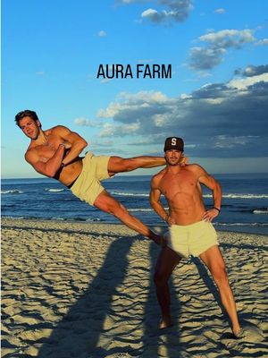 PART 2 ➡️@summitwallace Aura farming wit twin @Winter Wallace #trending #Fitness #aura #fyp #beach  
