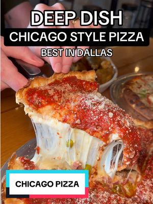 BEST CHICAGO DEEP DISH PIZZA IN DALLAS 🍕 #pizza #italianfood #dallasfood #dallasrestaurants #dallaseats 