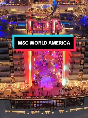 MSC World America glows at night ✨. #MSCWorldAmerica
