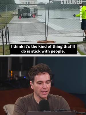 The National Park service putting up a fence around the Lincoln Memorial Reflecting Pool. Watch more Pod Save America on YouTube. #crookedmedia #podsaveamerica #reflectingpool