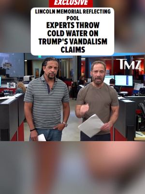 🚨😳 President Trump's explanation for fresh damage at the recently renovated Lincoln Memorial Reflecting Pool isn't holding water ... 'cause two pool experts tell TMZ this doesn't look like the work of vandals.