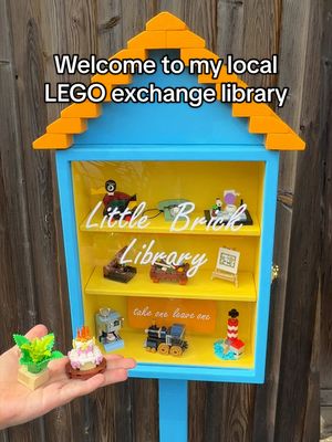 How cute is this LEGO brick library #LEGO #Minature #LittleLibrary 