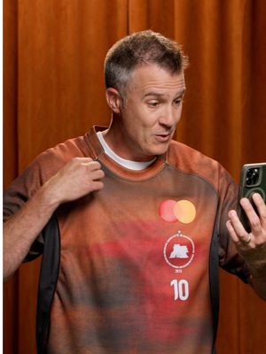 Sean cheered on the 🐐 for years. Then Mastercard made the seemingly impossible happen. And now, Brex Mastercard cardholders can enter for a chance to win a piece of history. 🔗 in bio.  NoPurchNec. 50 US/DC, legal age. Ends 7/5. Rules: http://priceless.com/brexsoccer   Getting closer to greatness that inspires us: priceless  #messi #jersey #reaction 