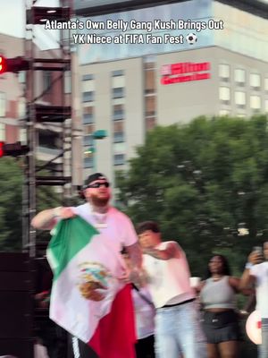 Belly Gang Kush Shut Down FIFA Fan Fest ATL — And Brought YK Niece With Him.  . . . . #fifaworldcup #atlanta #ykniece #bellygangkushington #Soccer 